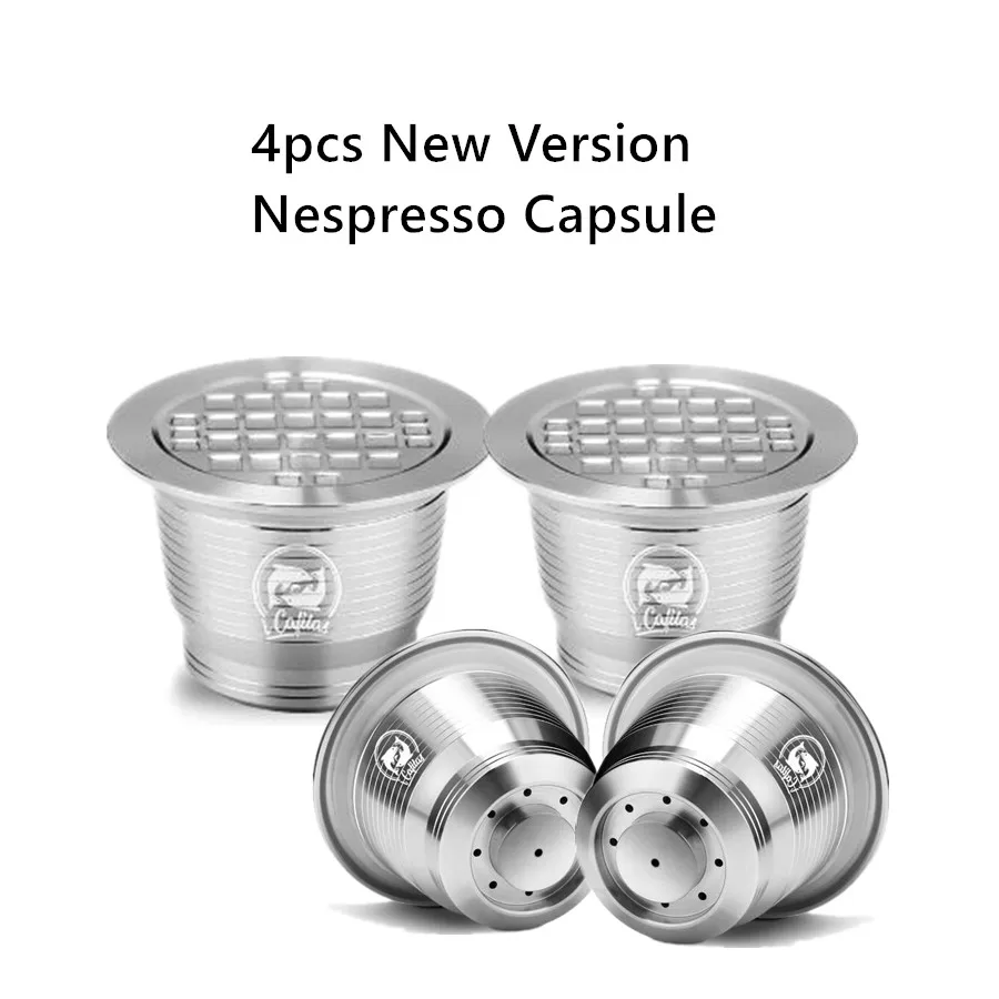ICafilas 4 шт./компл. из нержавеющей стали многоразовые капсула Nespresso с пресс