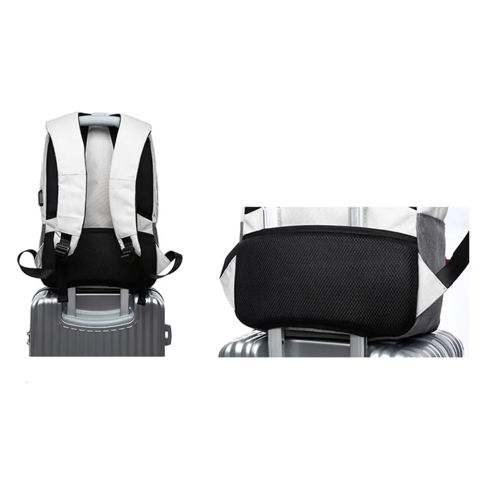 Новый мужской холщовый рюкзак для ноутбука с usb-портом зарядки модные дорожные