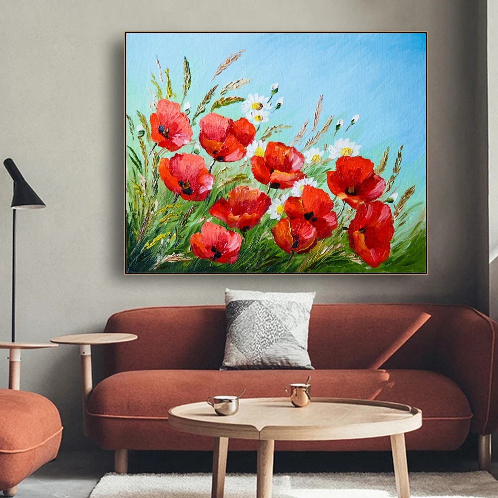 

Poppy Flower Posters and Prints Watercolor Abstract Wall Art Canvas Painting Wall Pictures For Living Room Decoration Home Decor