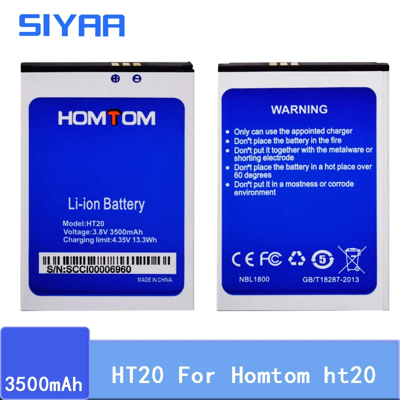 Оригинальный аккумулятор SIYAA HT20 для Homtom ht20 сменные батареи оригинальный 3 8 в