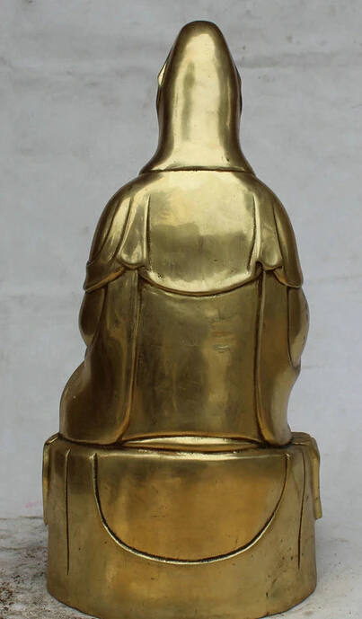 JP S61 17&quot Chinese Buddhism Brass Seat Kwan-yin Guan Yin Goddess hand Hold Vase Statue Discount 35% | Дом и сад
