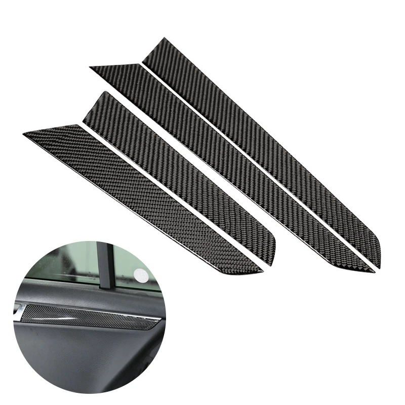 

For Mercedes Benz C Class W204 2007 2008 2009 2010 2011 2012 2013 Car Interior Door Handle Panel Strips Carbon Fiber Cover Decor