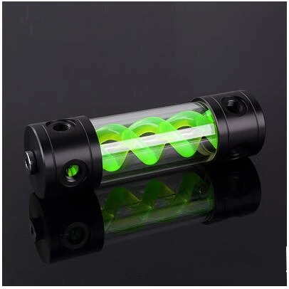 180mm Green POM 50 мм Диаметр компьютера водяного охлаждения охладитель акриловый бак для воды цвет двойной спирали T вируса цилиндрический Светодиодный УФ светильник радиатор - Цвет лезвия: 180mm Green POM