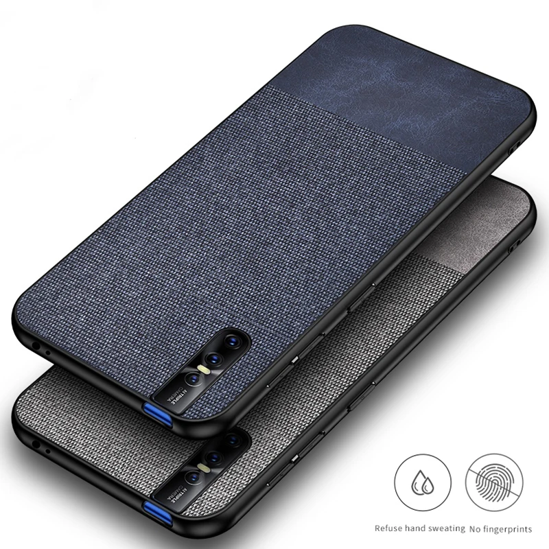 Тканевый чехол для Vivo V15 Pro мягкая силиконовая ткань жесткая задняя крышка из