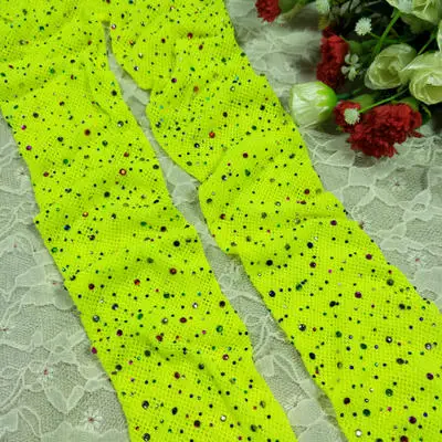 Сексуальное ажурное для женщин чулки блестящие, хрустальные стразы сетка чулок Колготки черные коричневые красные синие ажурные колготки - Цвет: Color Diamond Q