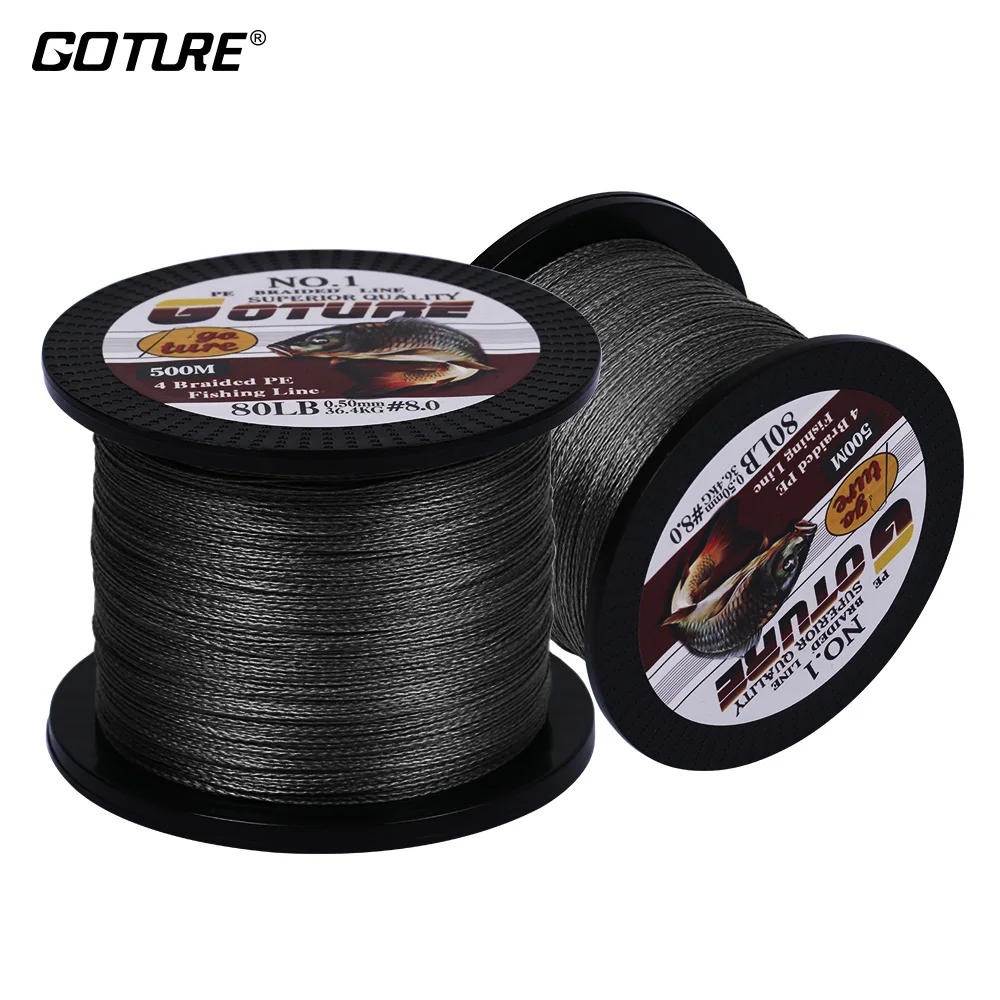 

Goture 2pcs 500M 547YD Fishing Line 12-80LB 4 Strands PE Line Multifilament Braided Wire Japan Cord Rope Sea Fishing Lines