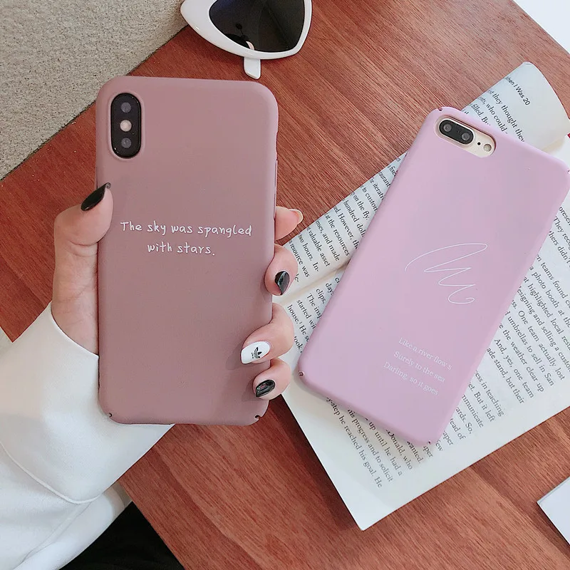 Розовый ретро чехол для телефона с буквенным принтом в Корейском стиле iPhone X XS XR