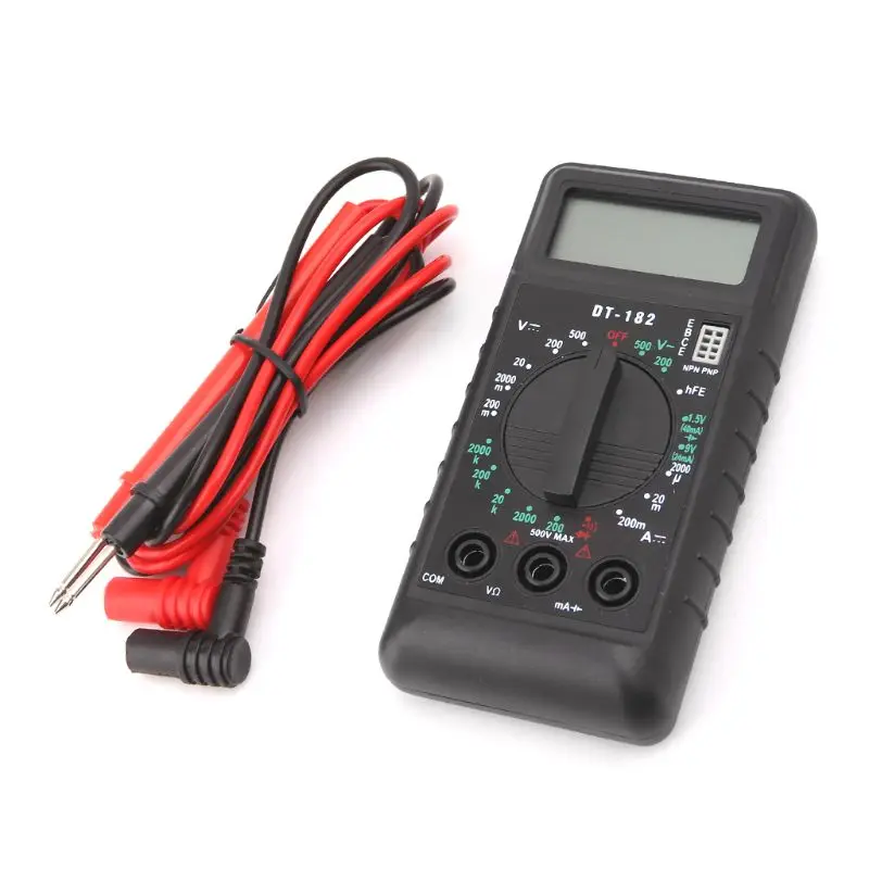 DT182 Extra Mini Digital Multimeter With Buzzer Overload Protection Pocket Voltmeter Ampere Ohm Meter Test Probe DC AC LCD | Инструменты