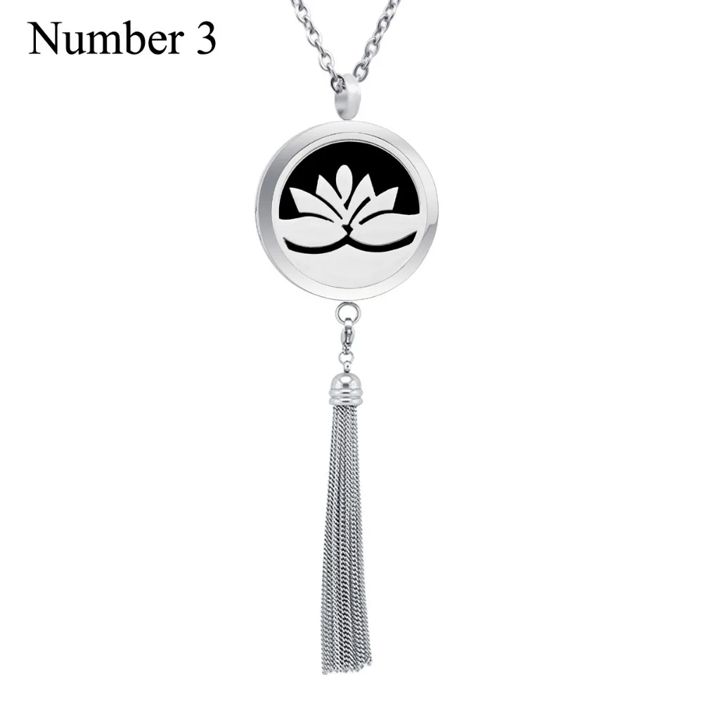 Lotus 30mm 316 Stainless Steel Aromatherapy / Essential Oils Diffuser Locket Pendant with Tassel drop shipping | Украшения и
