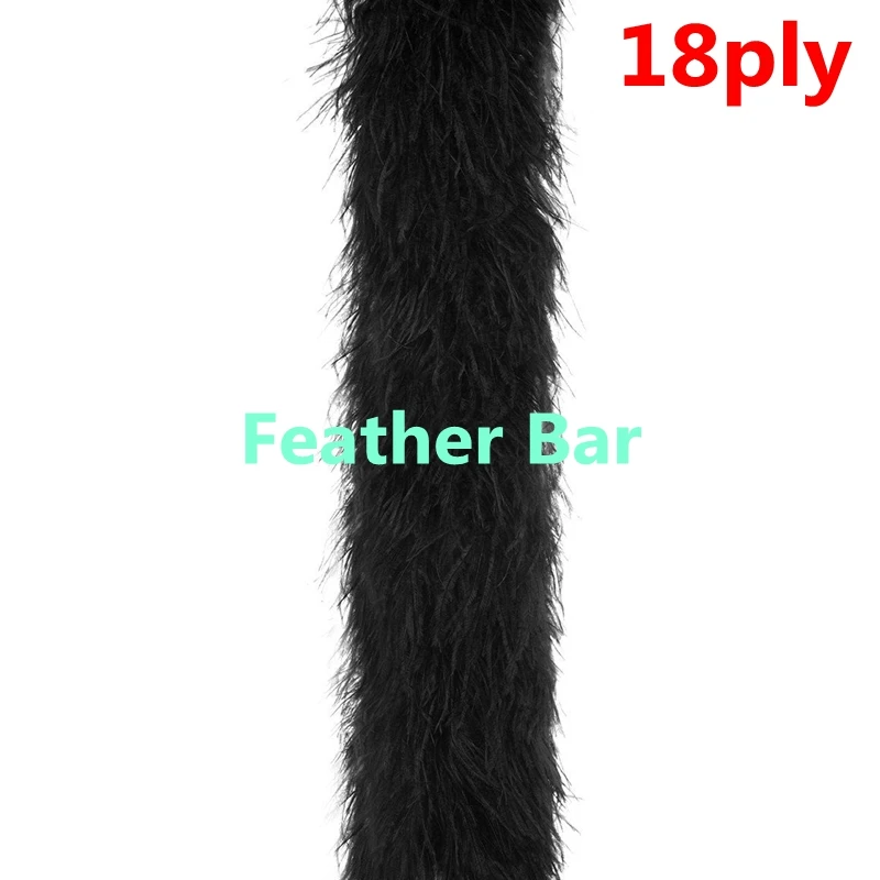 Роскошный черный костюм боа с перьями страуса длина 2 метра 10 м/лот Бесплатная