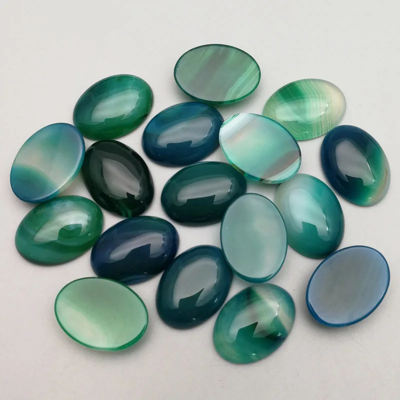 Модные овальные бусины из натурального зеленого оникса кабошон высокого