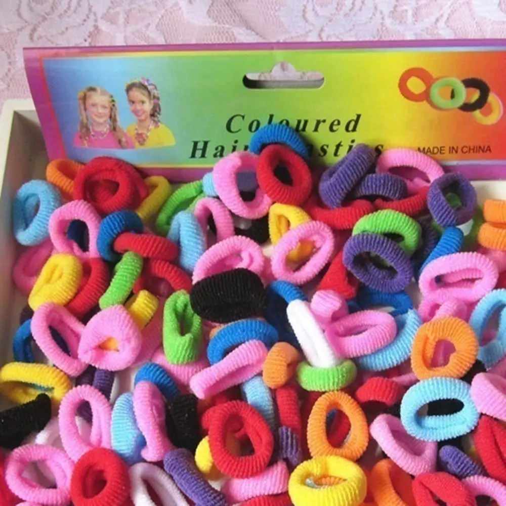 100 модная Женская эластичная резинка кольцо для девушек разноцветная повязка