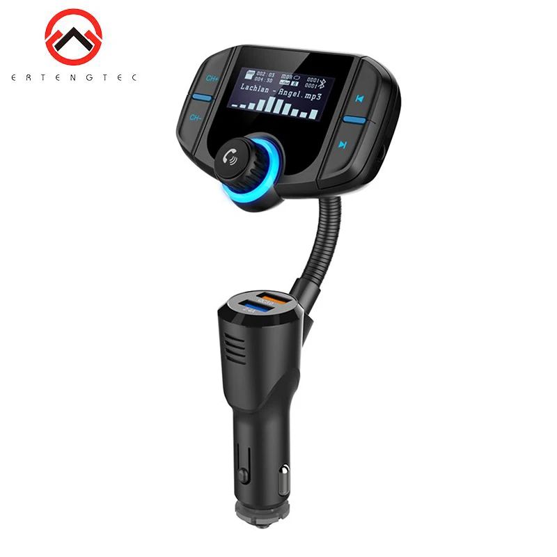 Черный Автомобильный Bluetooth fm-передатчик BT70 2 USB быстрое зарядное устройство QC3.0 Громкая связь аудио MP3 плеер Bluetooth fm-радио автомобильные аксессуары - Название цвета: Черный