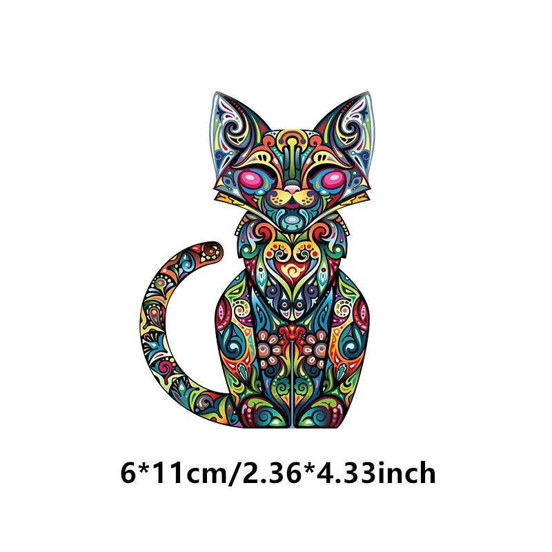 

Small Size Colorful Cat Iron on Heat Transfer Printing Patches Stickers Washable for Clothes DIY Appliques Animals Patches New