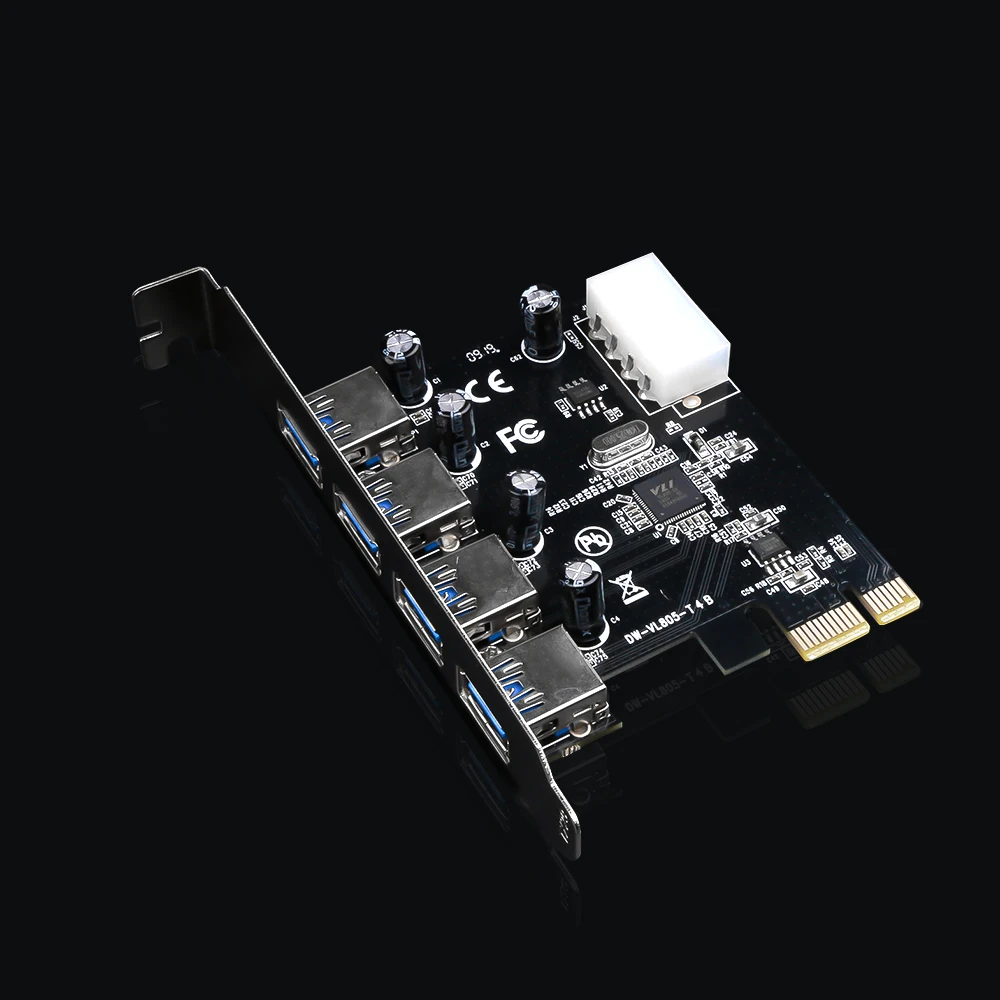 4-портовый контроллер USB 3 0 PCI E PCIe Express 1x4 порта адаптер концентратора | Компьютеры и