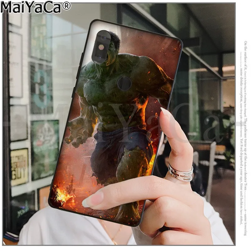 MaiYaCa герои Marvel Hulk ТПУ черный чехол для телефона оболочка для Xiao mi Red mi 5 5Plus Note4 4X Note5 6A mi 6 mi x2 mi x2S