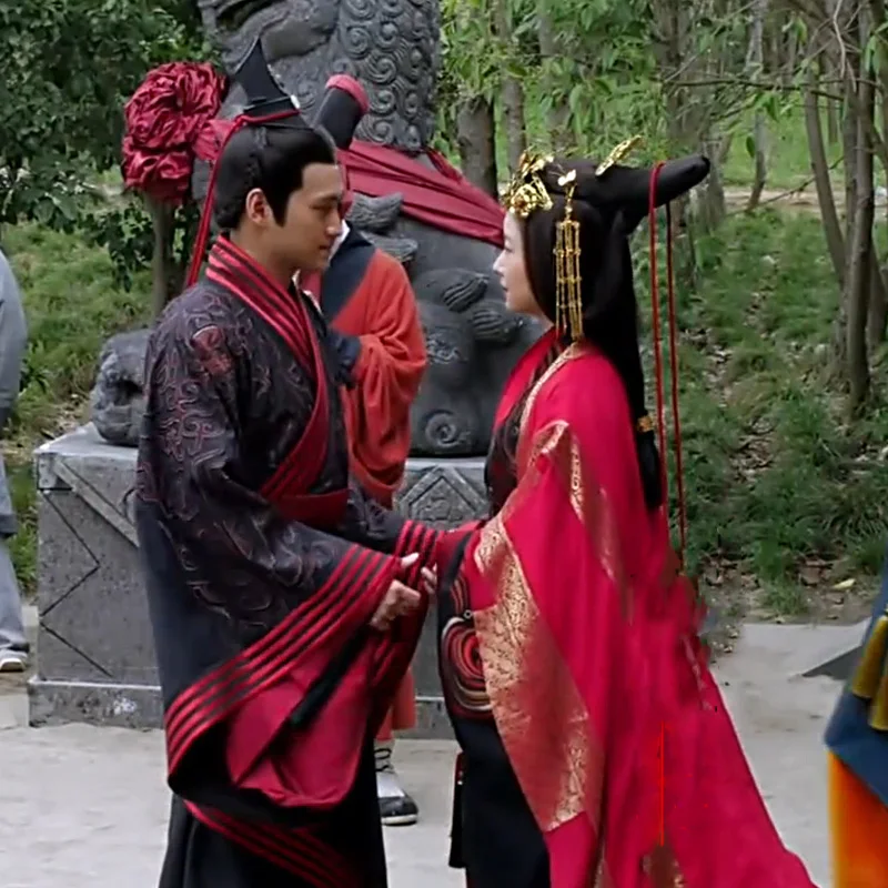 Ancient Chinese Traditional Wedding Hanfu Costume for the Couple New TV Play Xiu Li Jiang Shan - Chang Ge Xing | Тематическая