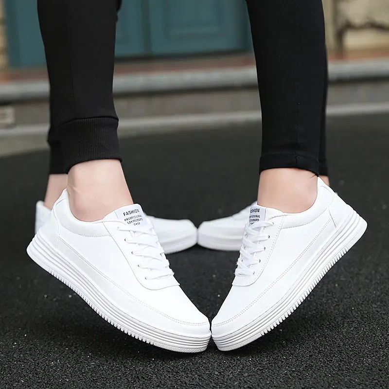 Men Skateboarding Shoes Big Size 47 leather Sport Sneakers Outdoor Athletic Man Or Women Unisex White color Lace up | Спорт и
