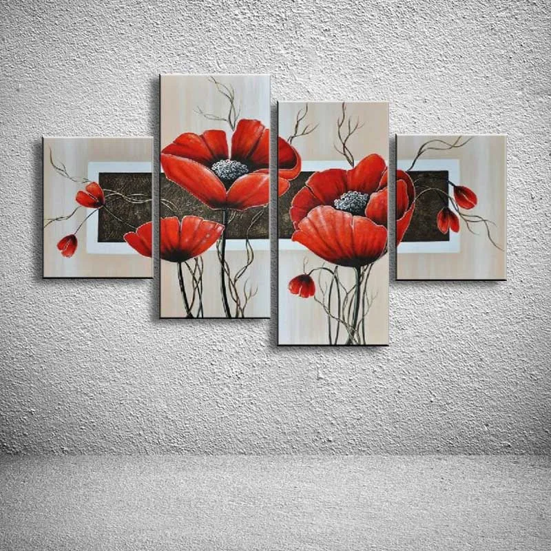 

oil painting hand painted paing on canvas Modern Wall oil red flower orchid home decorative art painting paint on canvas FL4-108