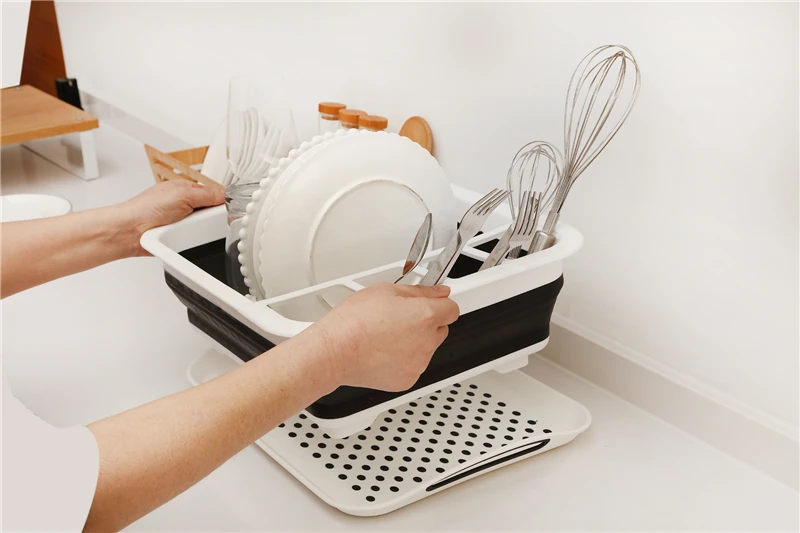 Силиконовые Складная полка для посуды Drainboard сушки крылом держатель хранения