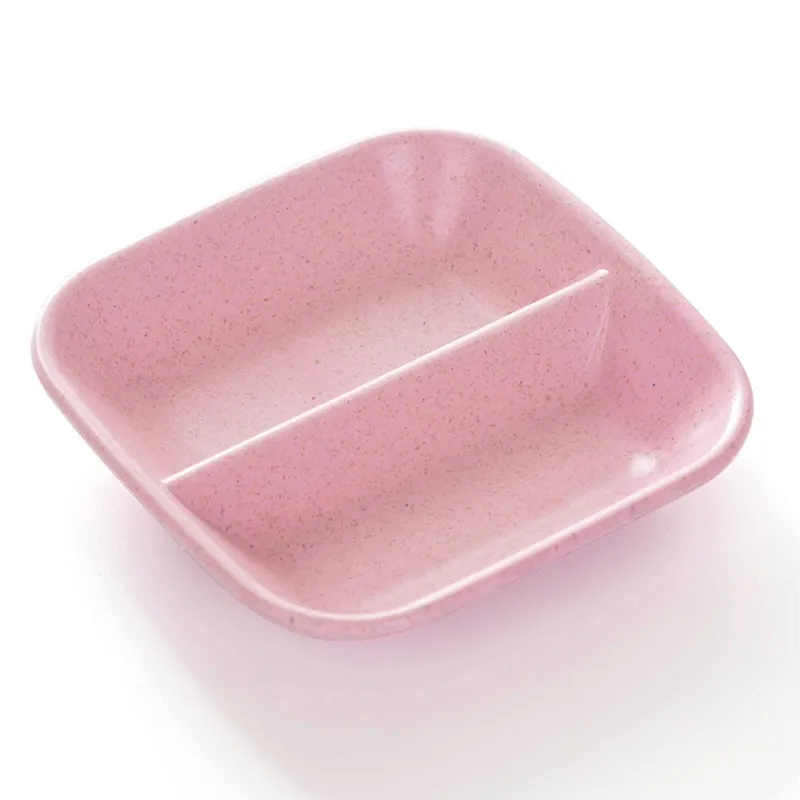 pink 1 шт Пшеничная солома приправа блюдо отелы соус, уксус посуда, обеденные тарелки соуса - Цвет: pink
