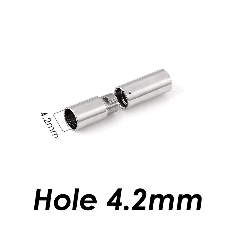 Steel 4.2mm 2 шт./лот Высокое качество нержавеющая сталь ювелирный разъем кожаные застежки для DIY кожаный шнурок для Подвески Браслеты Изготовление ювелирных изделий - Цвет: Steel 4.2mm