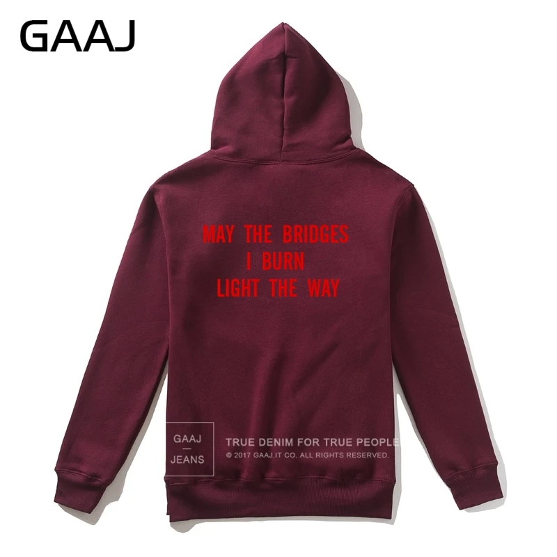 Wine With Zipper Одежда с капюшоном больше размера d kanye мужские толстовки 2XL 3XL "может мосты я сжигаю светильник путь" толстовка с принтом «Wine» размера плюс брендовая с капюшоном - Цвет: Wine With Zipper