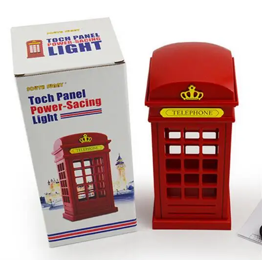 1 шт. Ретро Лондон Телефонная Будка Night Light USB Батареи Двойного Назначения LED