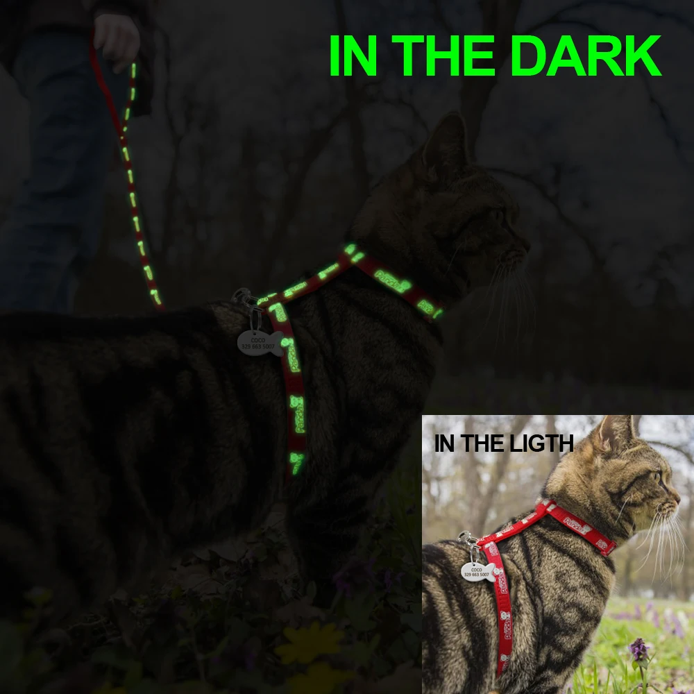 Регулируемый нейлоновый Светоотражающий Поводок для кошек и щенков|cat belt|cat harness