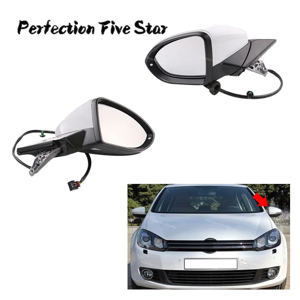 Грунтованная передняя правая дверь зеркало заднего вида в сборе для VW Golf MK7 VII 2013