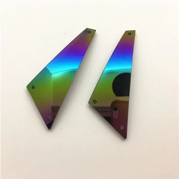 26N 18x50mm Высококачественные акриловые стразы разных форм, с отверстиями, радужные зеркальные Акриловые Бусины, 30 шт - Цвет: 26N 18x50mm