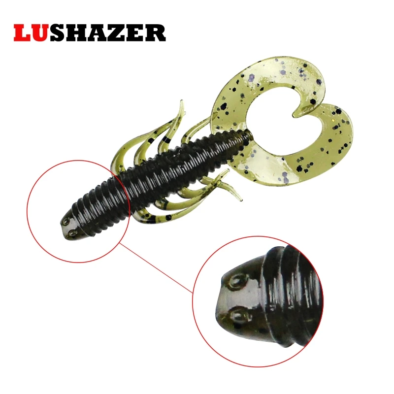 LUSHAZER 20 шт./лот мягкие приманки для рыбной ловли Мягкая приманка джиг воблер
