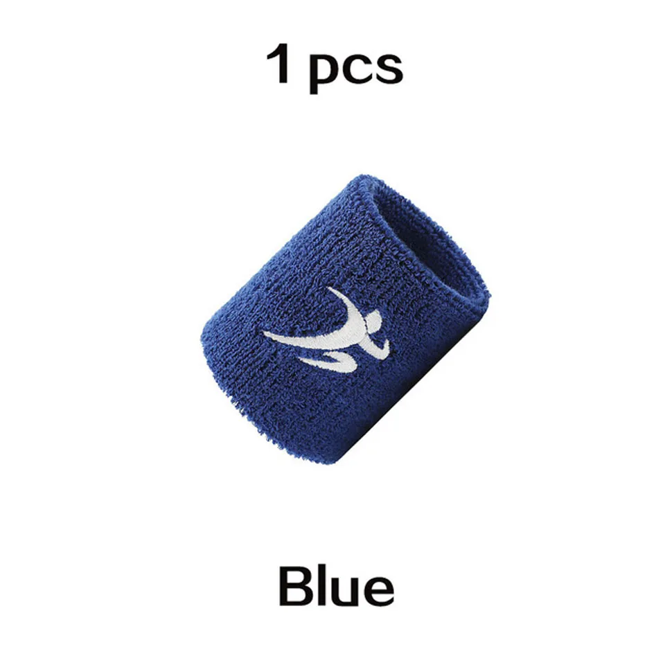 Blue 1Pcs Wrist Sweatband Tennis Sport Wristband Volleyball Gym Wrist Brace Support Sweat Band Towel Bracelet Protector 8.5cm*7.5cm - Цвет: Blue