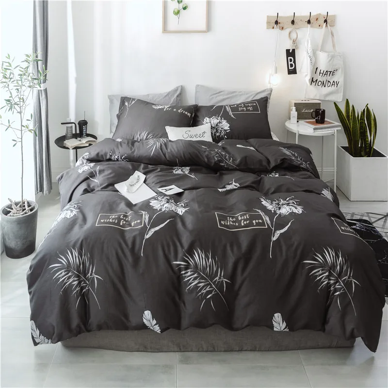 100% Cotton Bedding Quilt Cover Set Modern 2/3pcs with Pillowcases Summer Bedclothes Duvet King Queen Single Size | Дом и сад