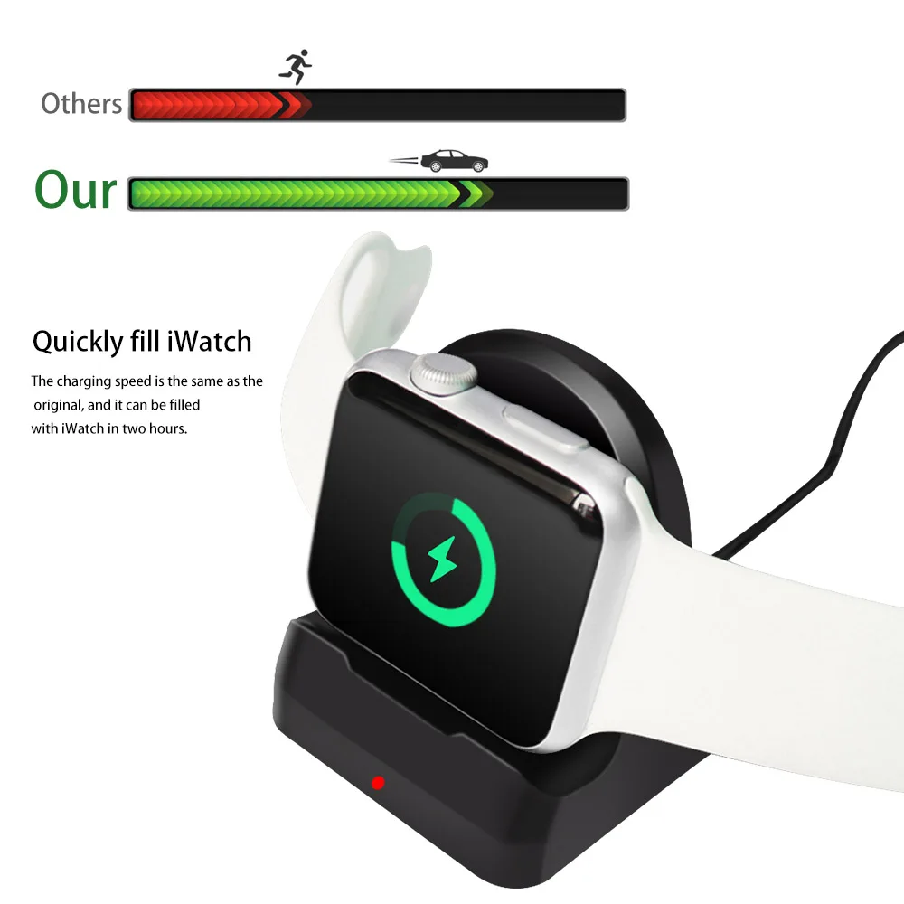 Беспроводное зарядное устройство Ascromy для Apple Watch Series 1 2 3 4 Iwatch с подставкой и