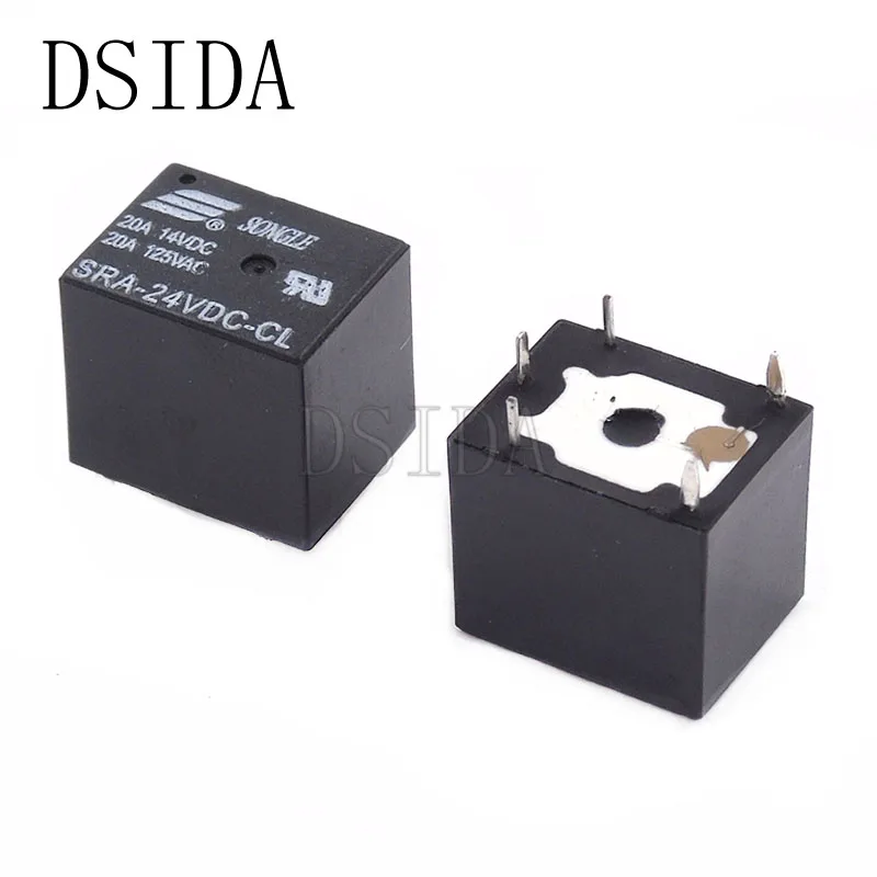 10 шт. 24В 20А DC реле питания SRA-24VDC-CL 5Pin PCB типа в наличии Черный Автомобильный |