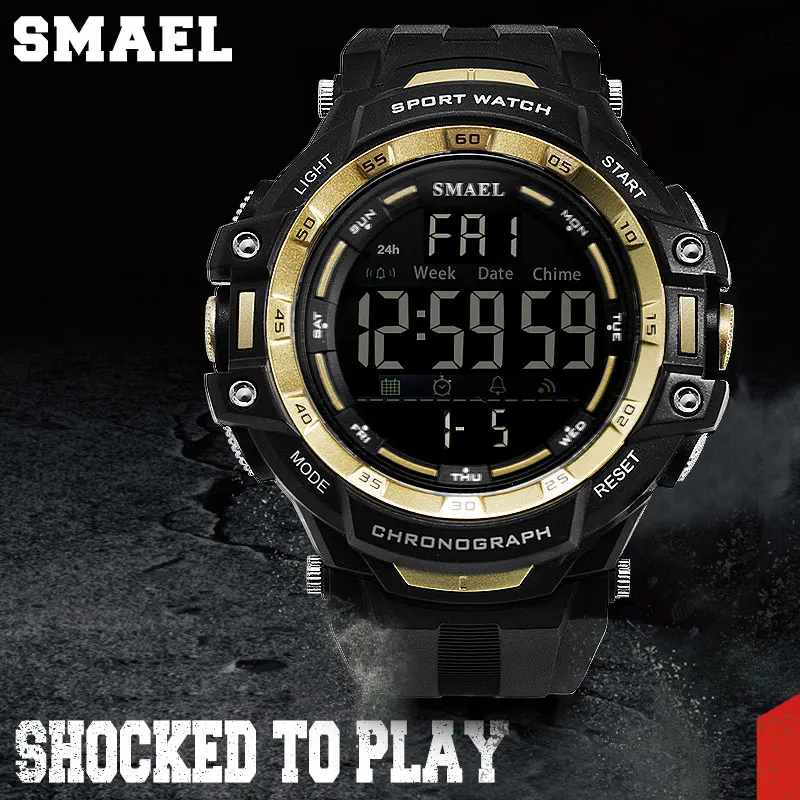Мужские часы с цифровым светодиодным светом SMAEL Watch S Shock Montre мужские военные Топ