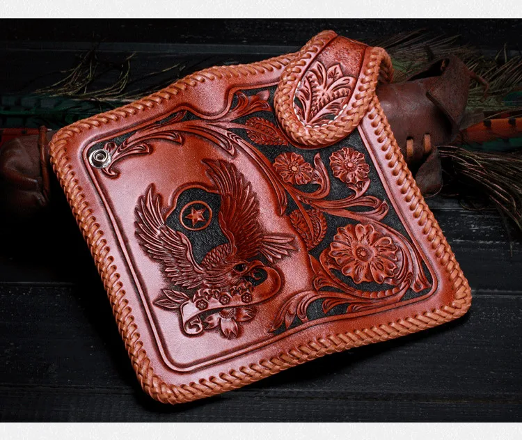 Кошельки из натуральной кожи для мужчин и женщин плетеные клатчи с резьбой в виде