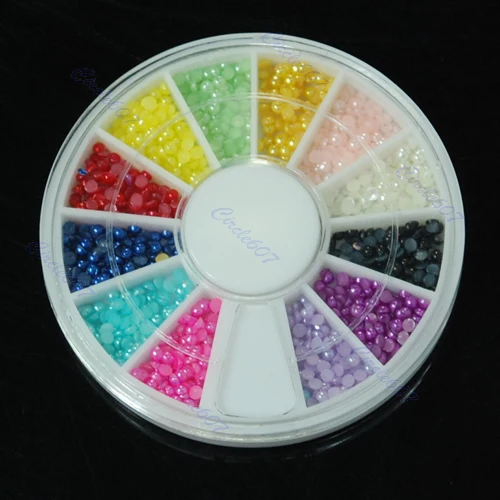 Kemei хит продаж 10 шт./лот жемчужные стразы для дизайна ногтей блестящие