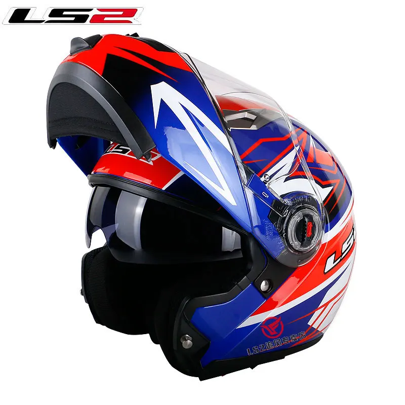 LS2 FF370 мужские флип мото rcycle шлем двойной щит с внутренним солнечным козырьком