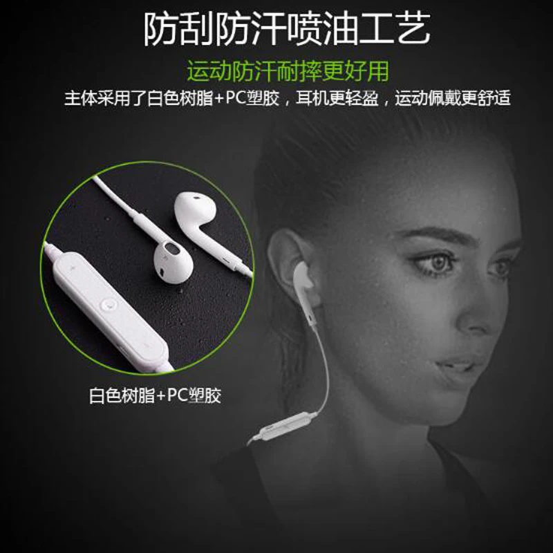 Белые наушники спортивные беспроводные Bluetooth гарнитура для M3 MOBILE MAGICON