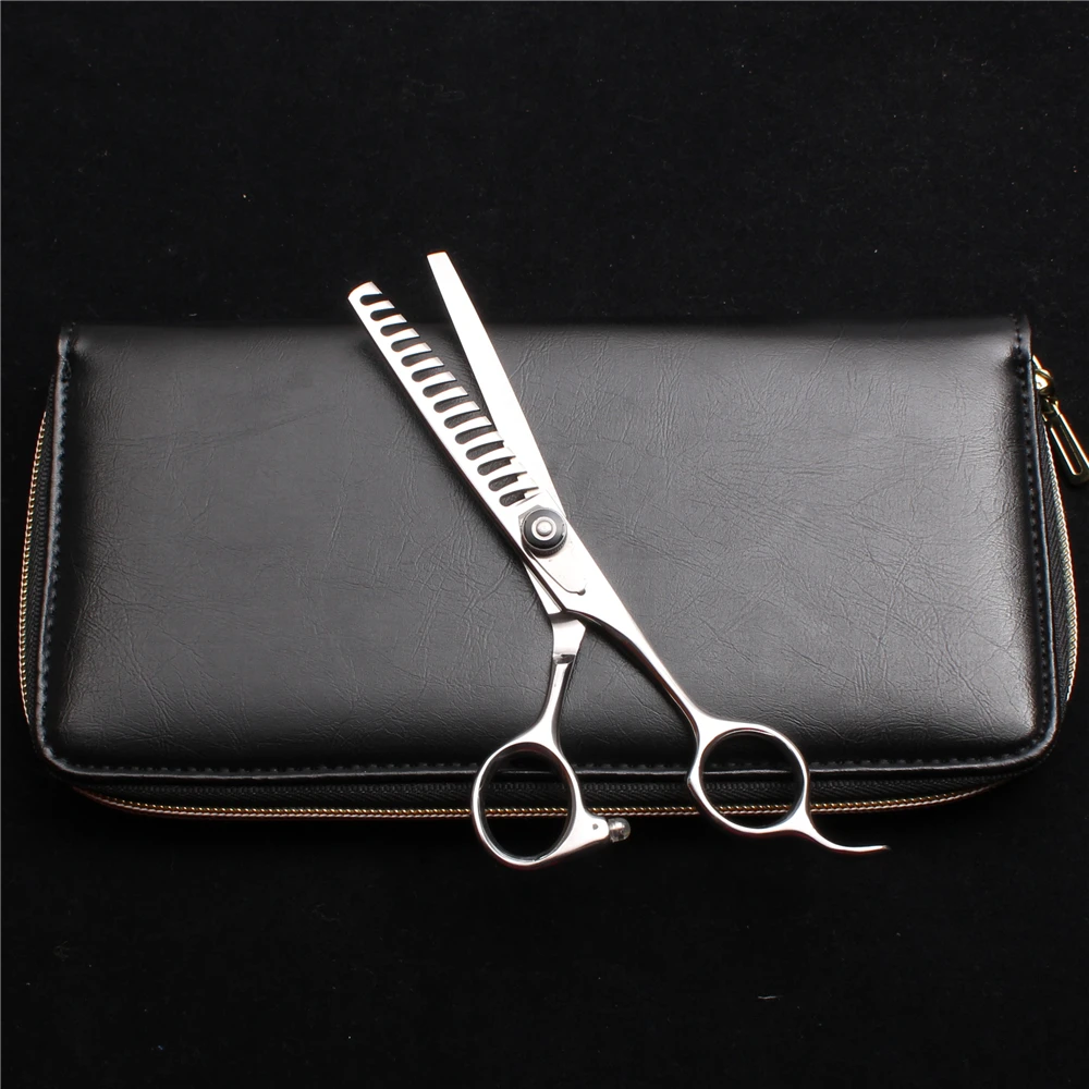 

6" 17cm JP 440C Customized Logo Cut Hair 62HRC C2002 Professional Hairdressing Scissors 14 Teeth Thinning Shears Hair Scissors