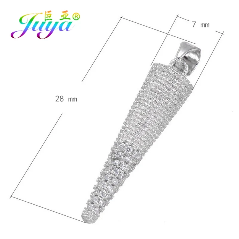white gold Juya бижутерия ручной работы материал ручной работы Cz Pave Hamsa Подвески Подвеска для женщин Детский Рождественский подарок изготовление ювелирных изделий - Окраска металла: white gold