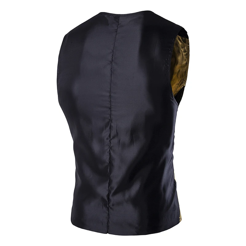 

Shiny Vest Men 2017 Brand New Night Club Coated Metallic Halloween Gold Silver Waistcoat Vest Men Stage Wedding Host Clothing