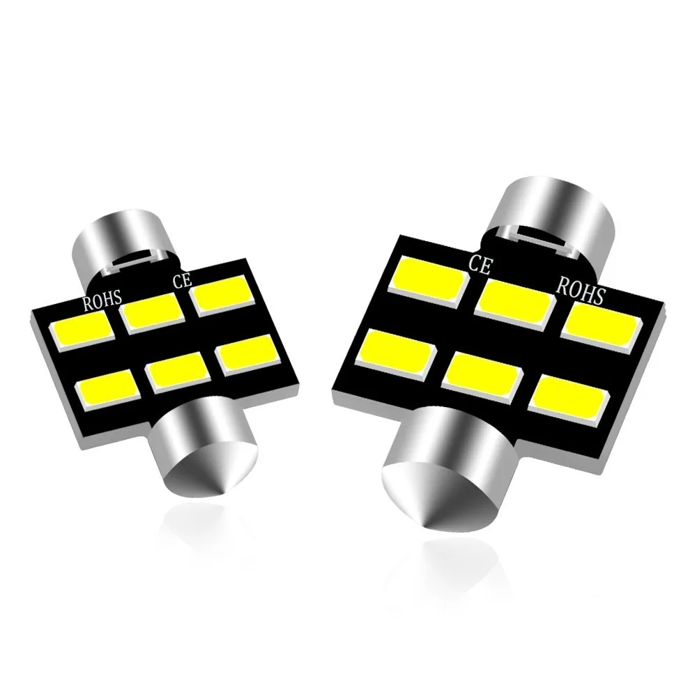 2шт 31 мм автомобильный стиль 6SMD 5730 без ошибок Canbus маркер лампа светильник для