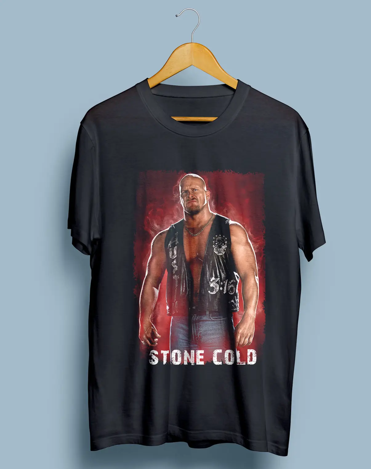 Мужская черная футболка с рисунком Стива Остина в стиле борьбы Stone Cold 3 16 S 4Xl |