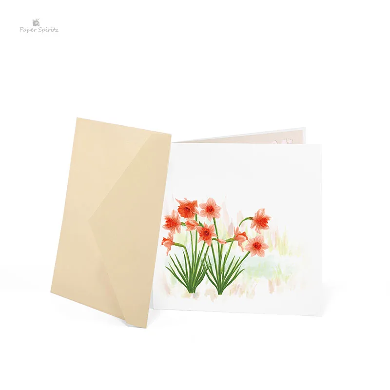 Бумага SPIRITZ Daffodil 3D бумажная коробка с узором открытка-раскладушка пустым