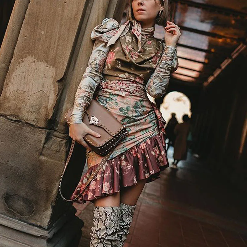 2019 Австралия осень и зима новый контрастная прошивка пояс с длинными рукавами