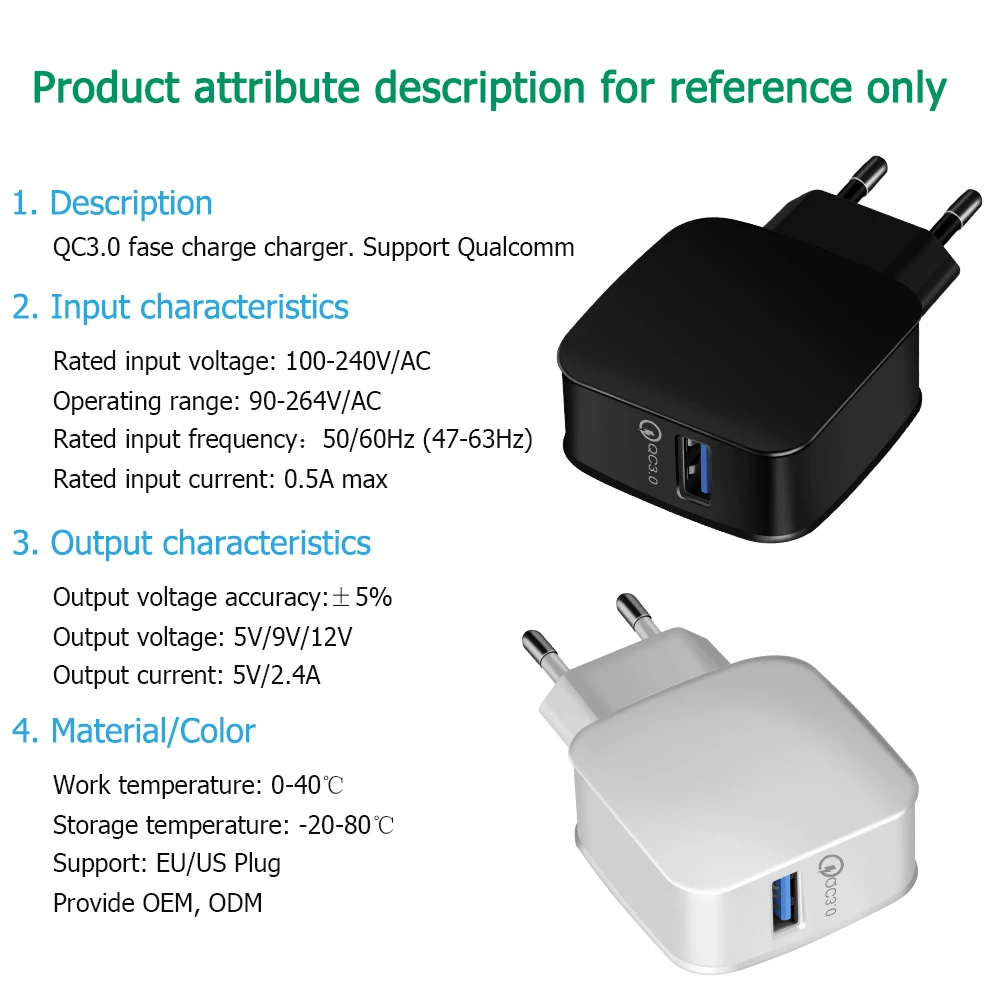 Для быстрой зарядки 3,0 QC 3,0 USB Turbo настенное быстрое зарядное устройство для LG G5 G6 V20 V30 Nexus 5X6 P Meizu MX6 Pro 6 6s 7 Plus