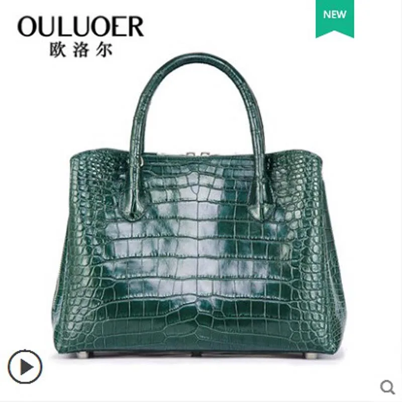 Ouluoer Thailand женская сумка из крокодиловой кожи на одно плечо новая ведро кожаная